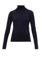 Matchesfashion.com Gabriela Hearst - May Wanaka Roll Neck Sweater - Womens - Navy