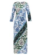 Matchesfashion.com Erdem - Evanna Wallpaper-print Jersey Dress - Womens - Green Print