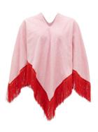 Matchesfashion.com Gabriel For Sach - Fringed Cotton-terry Poncho - Womens - Pink Multi