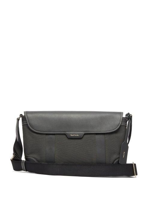 Matchesfashion.com Paul Smith - Leather And Canvas Cross Body Bag - Mens - Khaki
