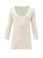 Matchesfashion.com Raey - Scoop-neck Wool-jersey T-shirt - Womens - Ivory