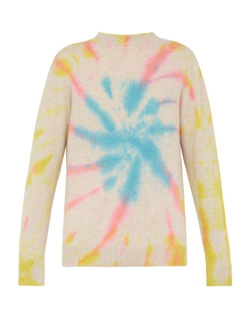 Matchesfashion.com The Elder Statesman - Cyclone Tie Dye Cashmere Sweater - Mens - Blue White