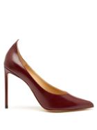 Matchesfashion.com Francesco Russo - Point Toe Leather Pumps - Womens - Burgundy
