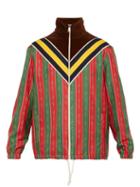 Matchesfashion.com Gucci - Horse Bit Striped Silk Satin Jacket - Mens - Brown Multi