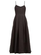 Matchesfashion.com Mara Hoffman - Lauren Panelled Linen Midi Dress - Womens - Black