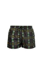 Matchesfashion.com Fendi - Ff Logo Snake Print Swim Shorts - Mens - Black Multi