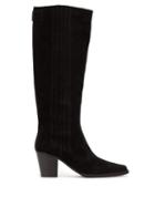 Matchesfashion.com Ganni - Western Knee High Suede Boots - Womens - Black