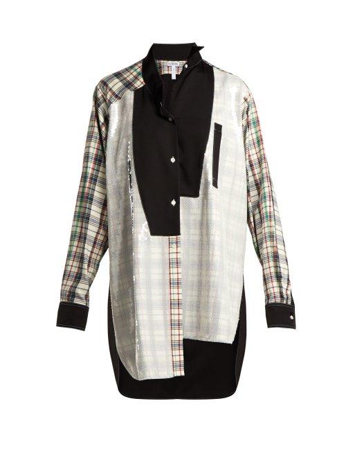 Matchesfashion.com Loewe - Sequined Patchwork Cotton Blend Shirt - Womens - Multi