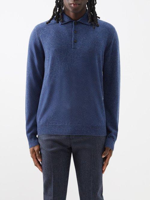 Paul Smith - Wool Knitted Polo Top - Mens - Blue