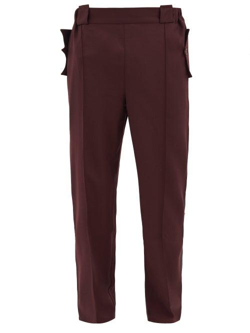 Matchesfashion.com Boramy Viguier - High-rise Side-stripe Wool Trousers - Mens - Red