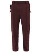 Matchesfashion.com Boramy Viguier - High-rise Side-stripe Wool Trousers - Mens - Red
