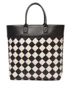 Matchesfashion.com Bottega Veneta - Intrecciato Leather Tote Bag - Womens - Black White