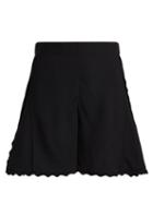Matchesfashion.com Chlo - Scallop Edge Cady Shorts - Womens - Black