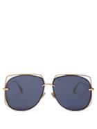 Matchesfashion.com Dior Eyewear - Diorstellaire6 Metal Aviator Sunglasses - Womens - Blue
