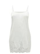Ladies Lingerie Fleur Of England - Signature Lace-trimmed Silk-blend Slip Dress - Womens - White