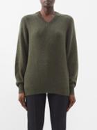 Khaite - Waverly V-neck Cashmere Sweater - Womens - Khaki