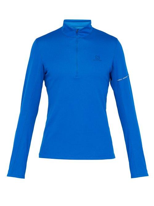 Matchesfashion.com Salomon - Agile Hz Mid M Stretch Jersey High Neck Top - Mens - Blue