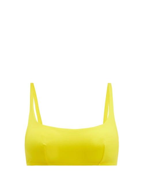 Matchesfashion.com Araks - Quinn Scoop Neck Bikini Top - Womens - Yellow