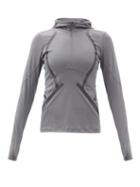 Matchesfashion.com Adidas By Stella Mccartney - Panelled Performance Long-sleeved T-shirt - Womens - Grey