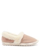 Chlo - Woody Shearling-lined Suede Slippers - Womens - Beige
