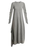 Matchesfashion.com Barrie - New Romantic Distressed Sleeve Cashmere Dress - Womens - Grey