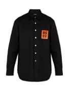 Matchesfashion.com Raf Simons - Logo Stretch Cotton Shirt - Mens - Black