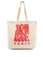 Matchesfashion.com Maison Kitsun - Logo Print Cotton Canvas Tote Bag - Mens - Beige