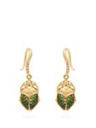 Matchesfashion.com Aurlie Bidermann Fine Jewellery - Scarab 18kt Gold, Diamond & Tsavorite Earrings - Womens - Green