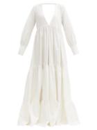 Matchesfashion.com Kalita - Circle Tiered Cotton-satin Maxi Dress - Womens - White