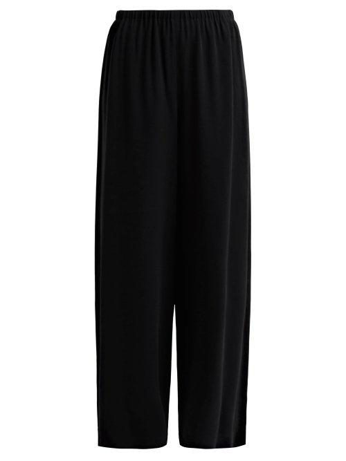 Matchesfashion.com The Row - Pavel Wide Leg Cady Trousers - Womens - Black