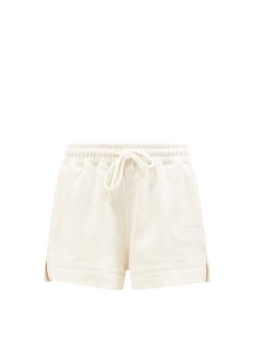 Ladies Rtw Ganni - Software Organic-cotton Blend Jersey Shorts - Womens - Ivory