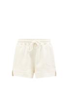 Ladies Rtw Ganni - Software Organic-cotton Blend Jersey Shorts - Womens - Ivory