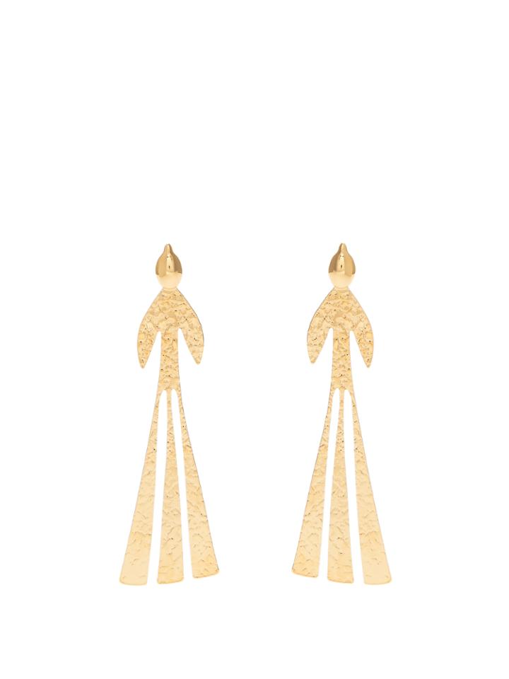 J.w.anderson Bird Hammered Gold-plated Earrings