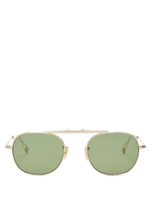 Matchesfashion.com Garrett Leight - Van Buren Sunglasses - Mens - Gold