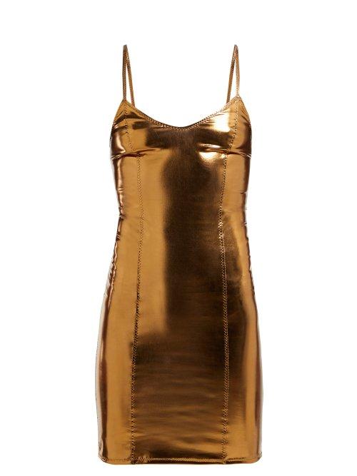 Matchesfashion.com Lisa Marie Fernandez - Tank Pvc Mini Dress - Womens - Bronze