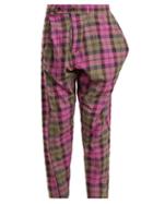 Matchesfashion.com Vivienne Westwood Anglomania - Tartan Cotton Blend Trousers - Womens - Pink Multi