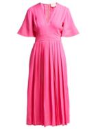 Matchesfashion.com Roksanda - Zandra Pleated Georgette Midi Dress - Womens - Pink