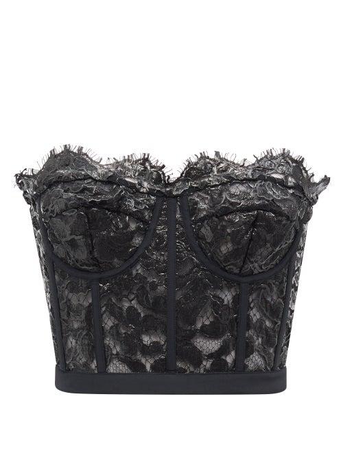 Alexander Mcqueen - Lace Corset Top - Womens - Black