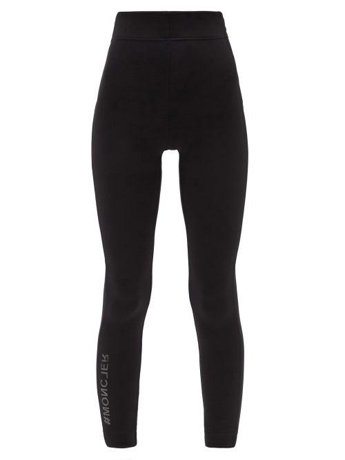 Moncler - Waist-pocket High-rise Jersey Leggings - Womens - Black