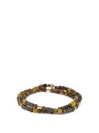 Matchesfashion.com Luis Morais - Double Wrap Beaded Bracelet - Mens - Brown Multi