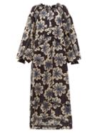 Matchesfashion.com Dodo Bar Or - Myra Floral Print Cotton Dress - Womens - Black Print