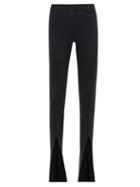 Ladies Rtw The Attico - Split-cuff Jersey Slim-leg Trousers - Womens - Black