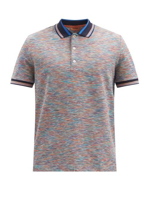 Matchesfashion.com Missoni - Space-dyed Striped Cotton-jersey Polo Shirt - Mens - Multi