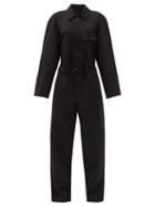 Matchesfashion.com Lemaire - Belted Cotton-blend Straight-leg Jumpsuit - Womens - Black
