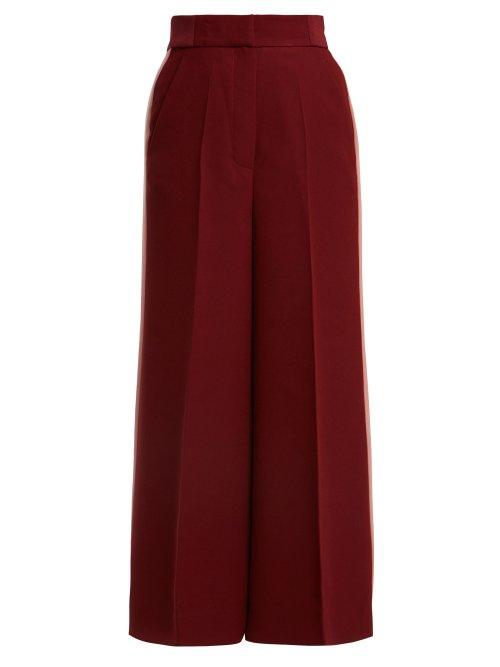 Matchesfashion.com Roksanda - Hasani Wide Leg Cady Trousers - Womens - Burgundy Multi