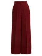 Matchesfashion.com Roksanda - Hasani Wide Leg Cady Trousers - Womens - Burgundy Multi