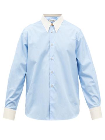 Wales Bonner - Gabriel Cotton-poplin Shirt - Mens - Blue