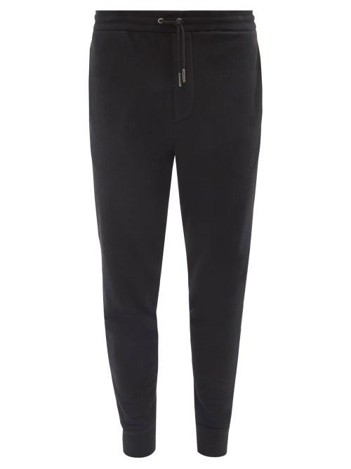 Mens Rtw Ralph Lauren Purple Label - Cotton-blend Jersey Track Pants - Mens - Black