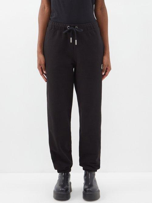 Moncler - Logo-patch Cotton-jersey Track Pants - Womens - Black