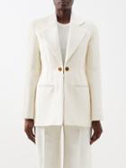 Chlo - Single-breasted Silk-blend Tuxedo Jacket - Womens - White